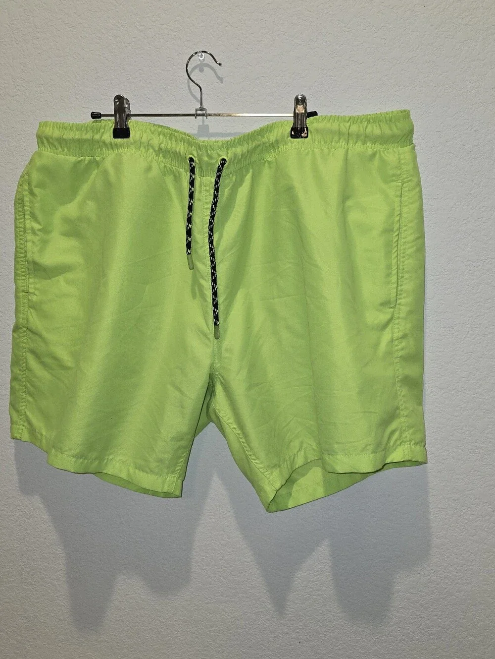 Fashion Nova Men's Neon Lime Swim Board Shorts